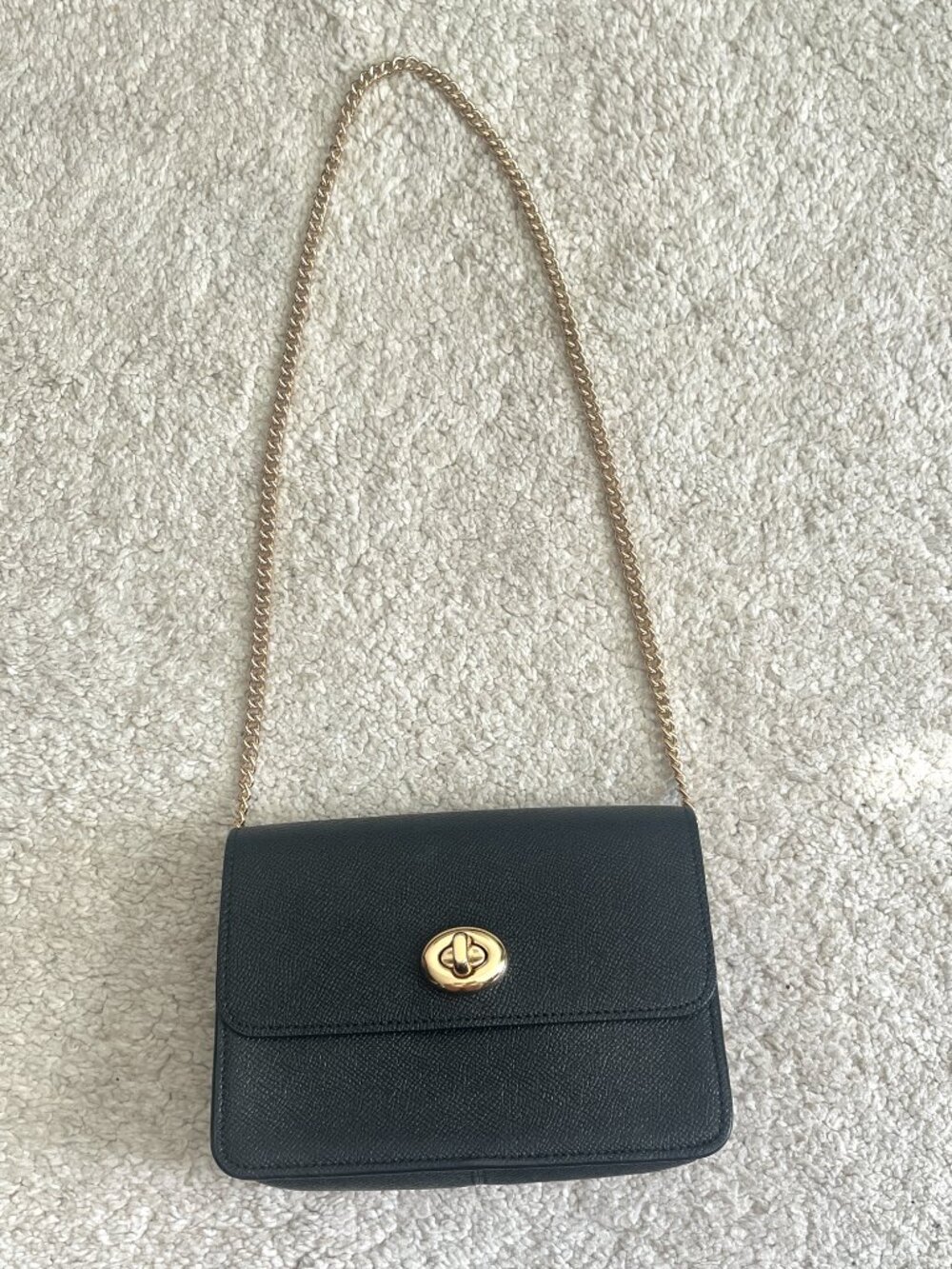 Authentic Coach Black Bowery Crossbody Chain Bag F31387